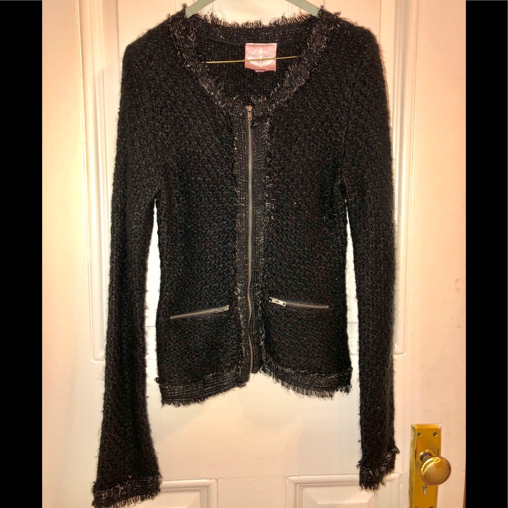 Romeo & Juliet couture black blazer, gold accents